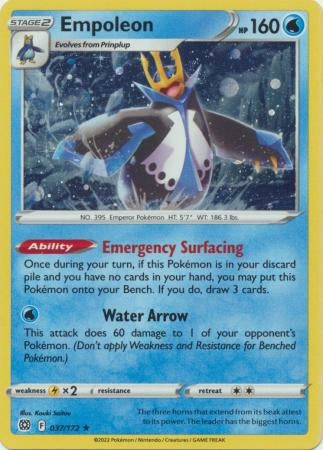 Pokemon Brilliant Stars - 037/172 Empoleon (Cosmo Holo)