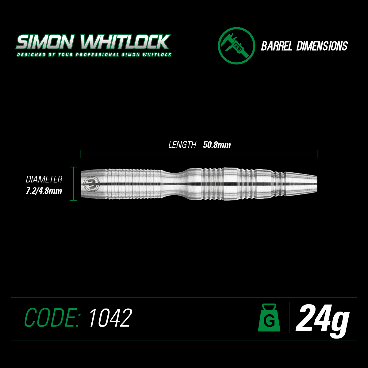 Winmau Simon Whitlock 24g steel tip dart set