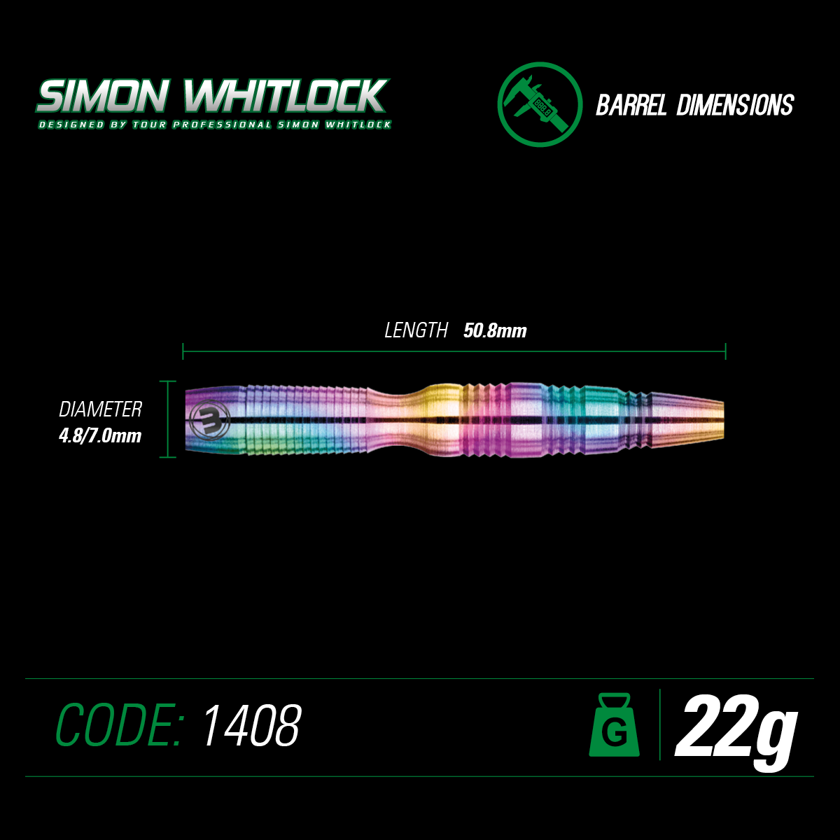 Winmau Simon Whitlock Urban 22g steel tip dart set