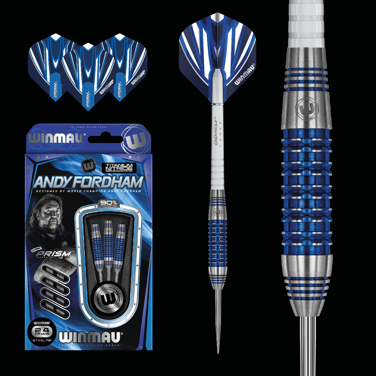 Winmau Andy Fordham 24g special edition steel tip dart set