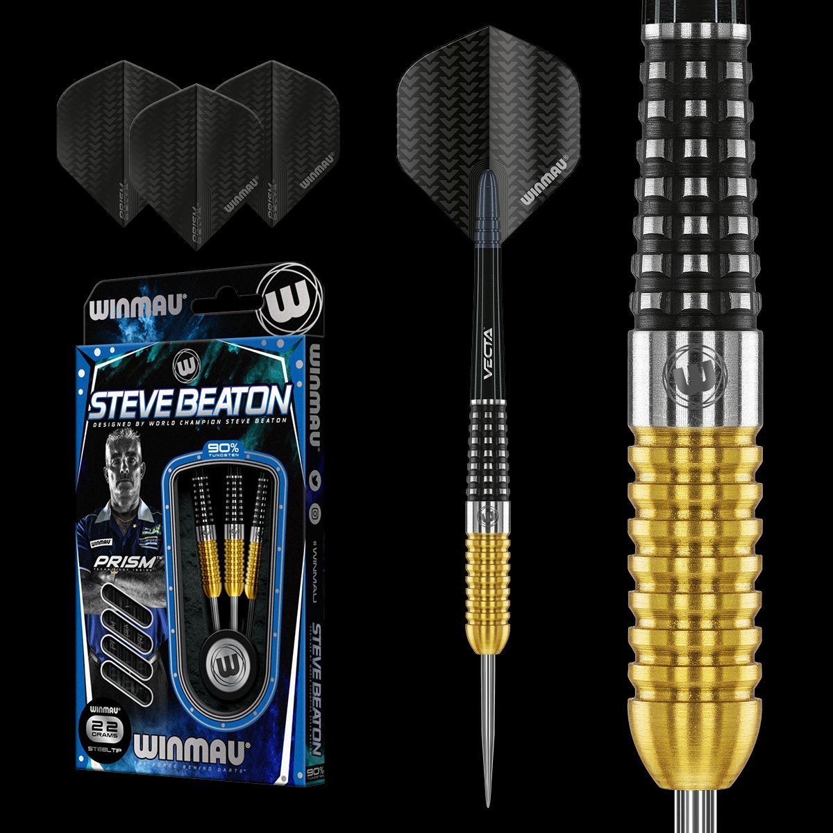 Winmau Steve Beaton 22g special edition steel tip dart set