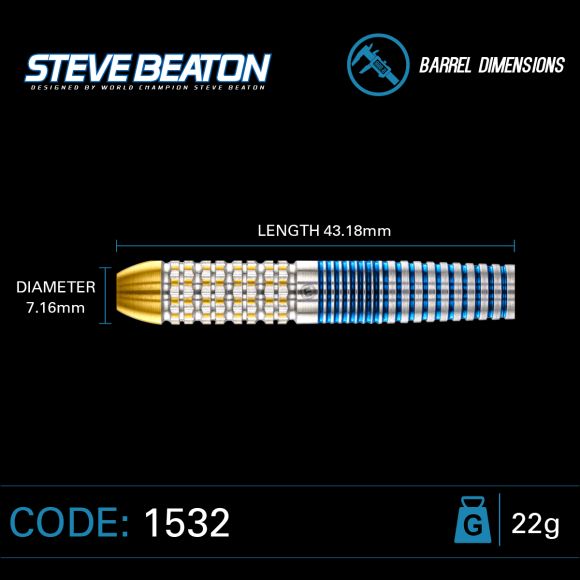 Winmau Steve Beaton Legacy Edition 22g steel tip dart set