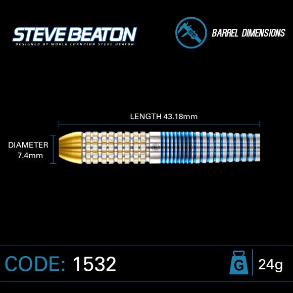 Winmau Steve Beaton Legacy Edition 24g steel tip dart set
