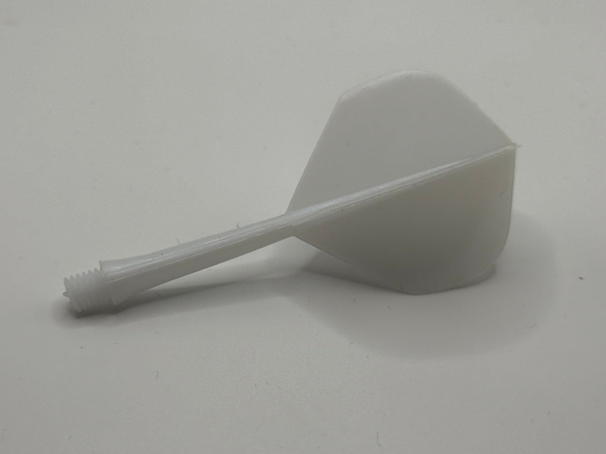 1/4 Inch Threaded Integrated Dart Flight and Shaft system White 5 sets