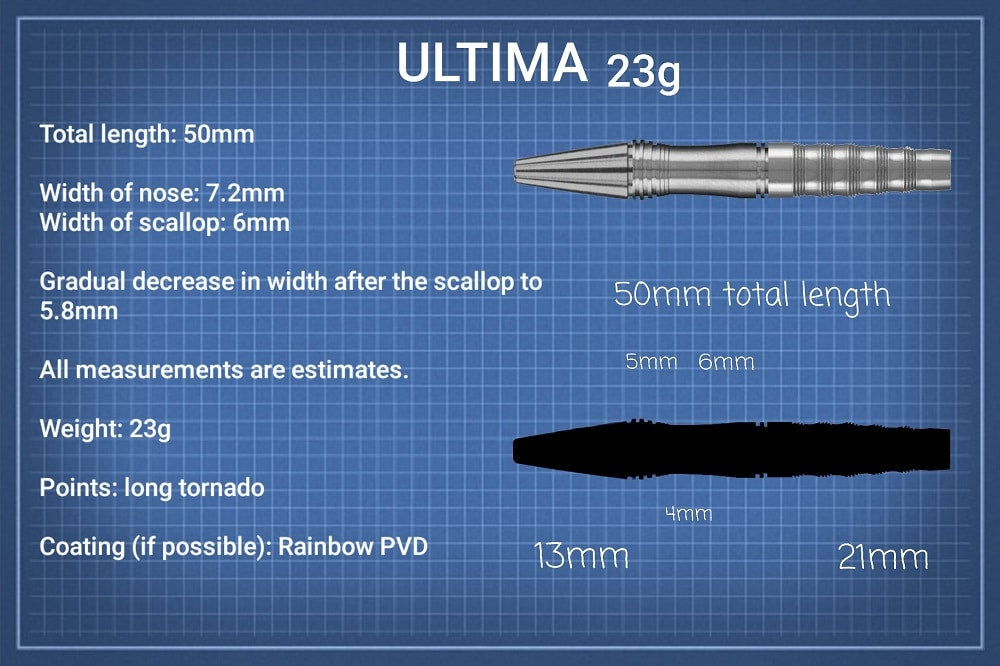 Voks Ultima 23g steel tip dart set