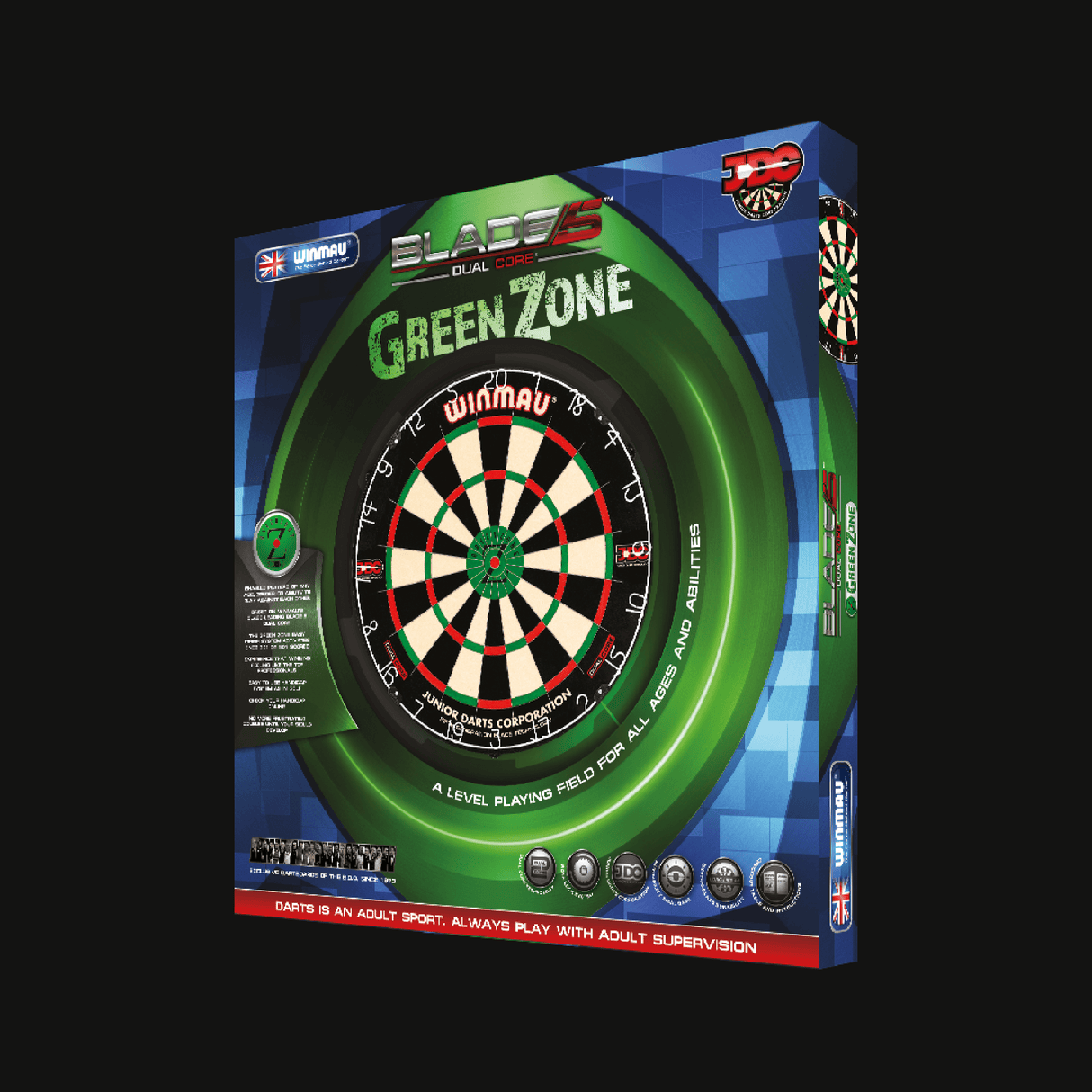 Winmau Green Zone dual core dartboard Official JDC board