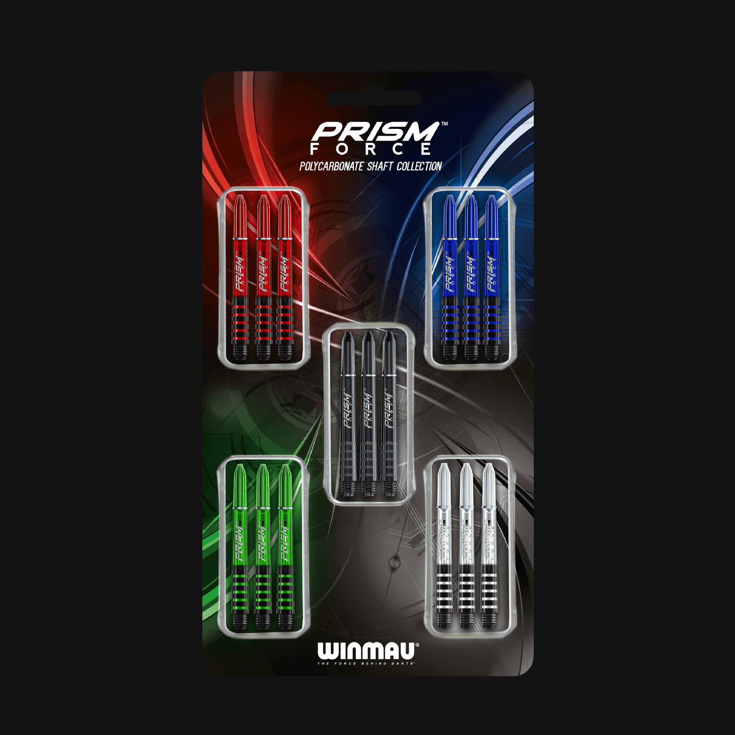 Winmau prism force dart shafts/stems collection 5 sets 48mm