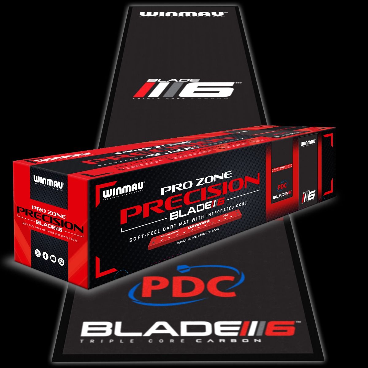 Winmau Pro Zone Precision Blade 6 Soft Feel Dart Mat & Integrated Oche