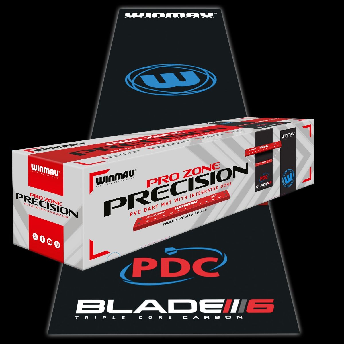 Winmau Pro Zone Precision PVC Dart Mat & Integrated Oche