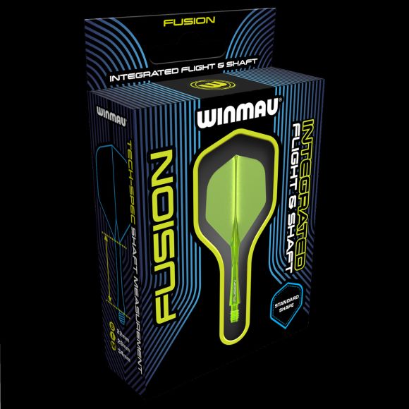 Winmau Fusion NO2 Yellow medium integrated dart flights and stems 34mm