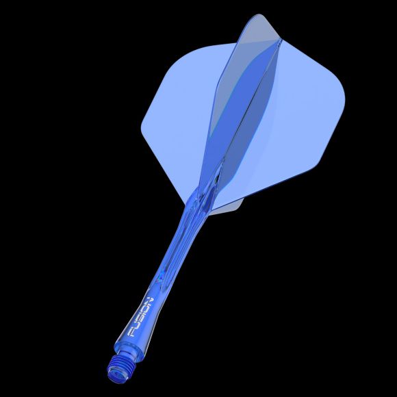Winmau Fusion NO2 Azure Blue medium integrated dart flights and stems 34mm
