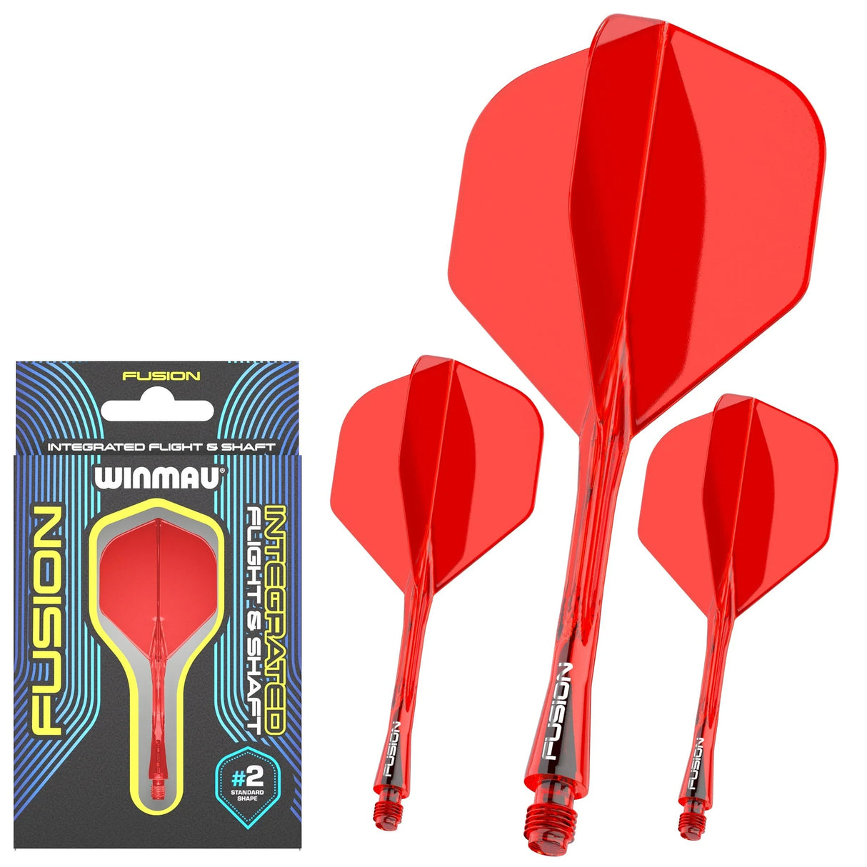 Winmau Fusion NO 2 Red integrated Dart Flight & Shaft