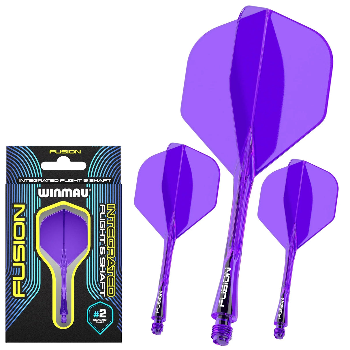 Winmau Fusion NO 2 Purple integrated Dart Flight & Shaft