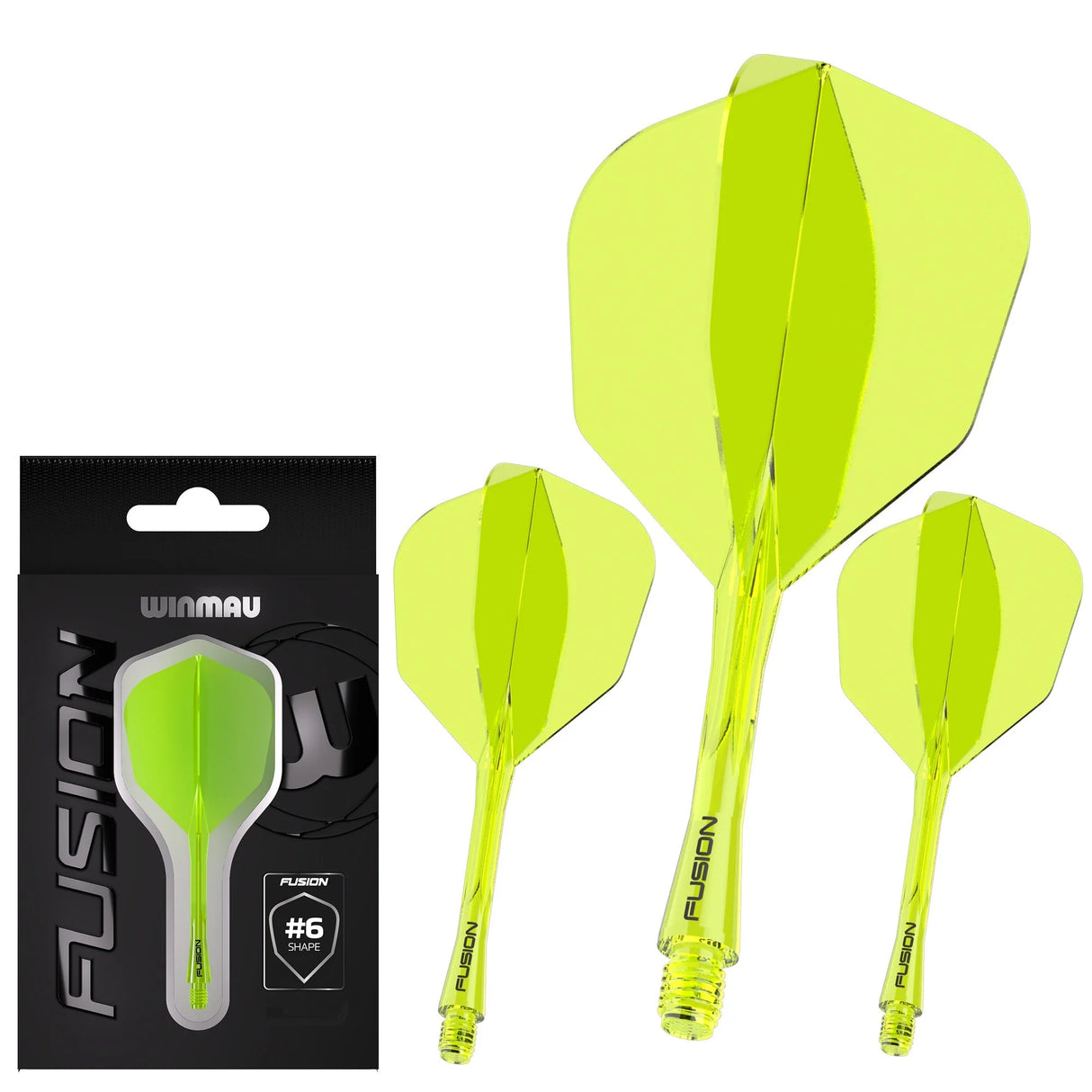 Winmau Fusion #6 Integrated Dart Flight & Shaft Yellow