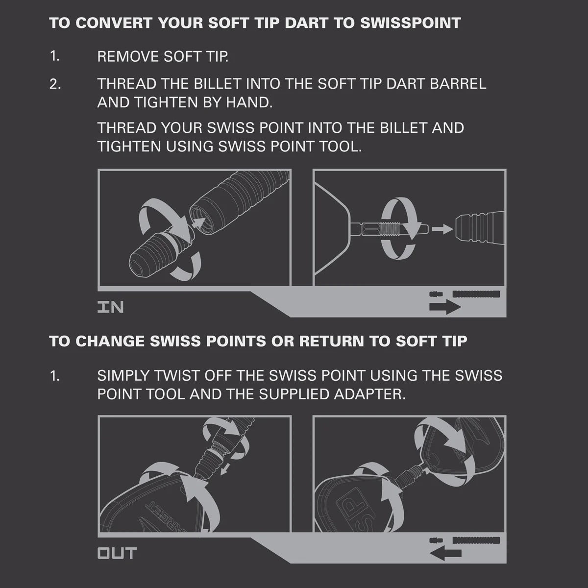 Target darts 2ba Swiss point Converters/adaptors