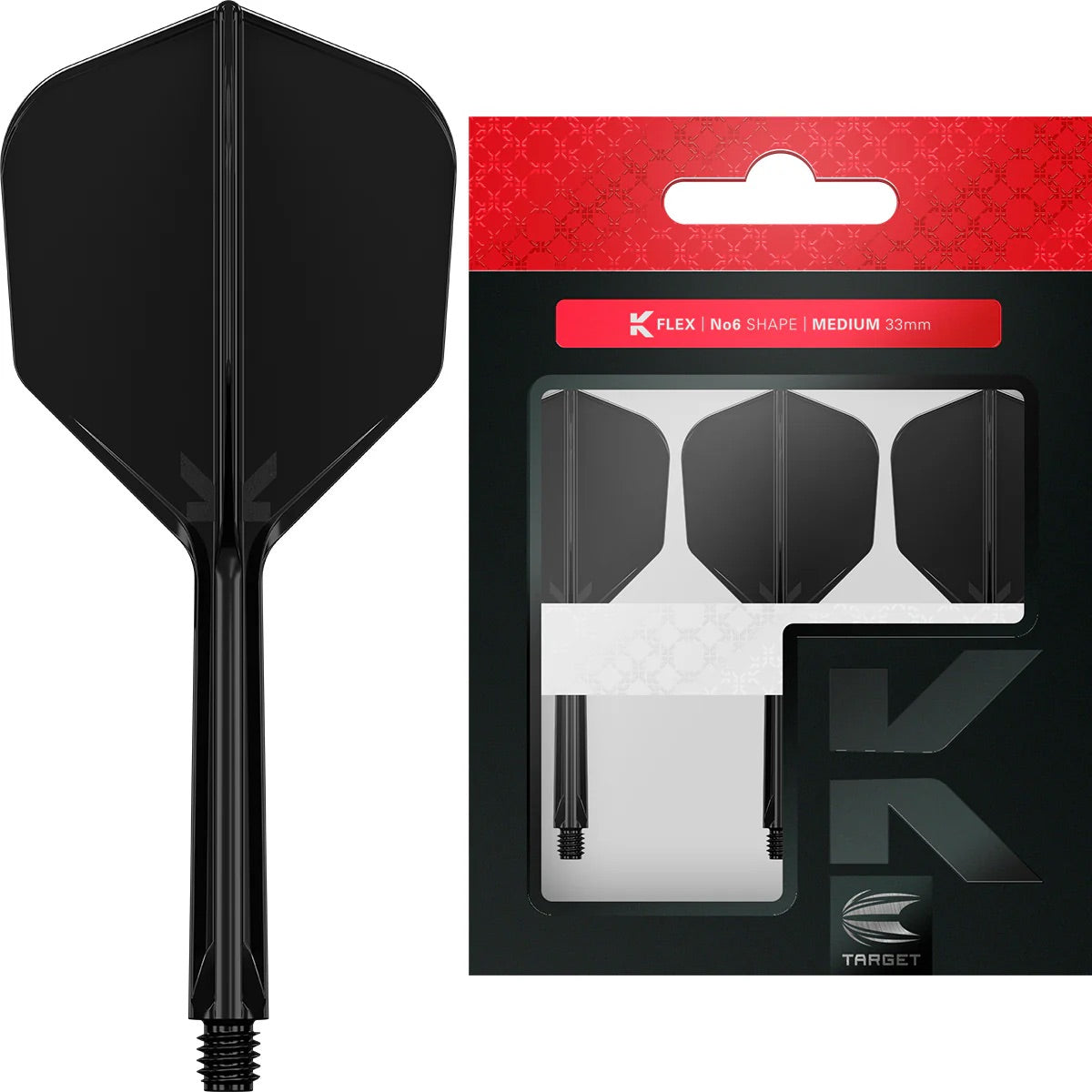 Target K-FLEX Black NO6 Medium. Dart Flights and Shafts