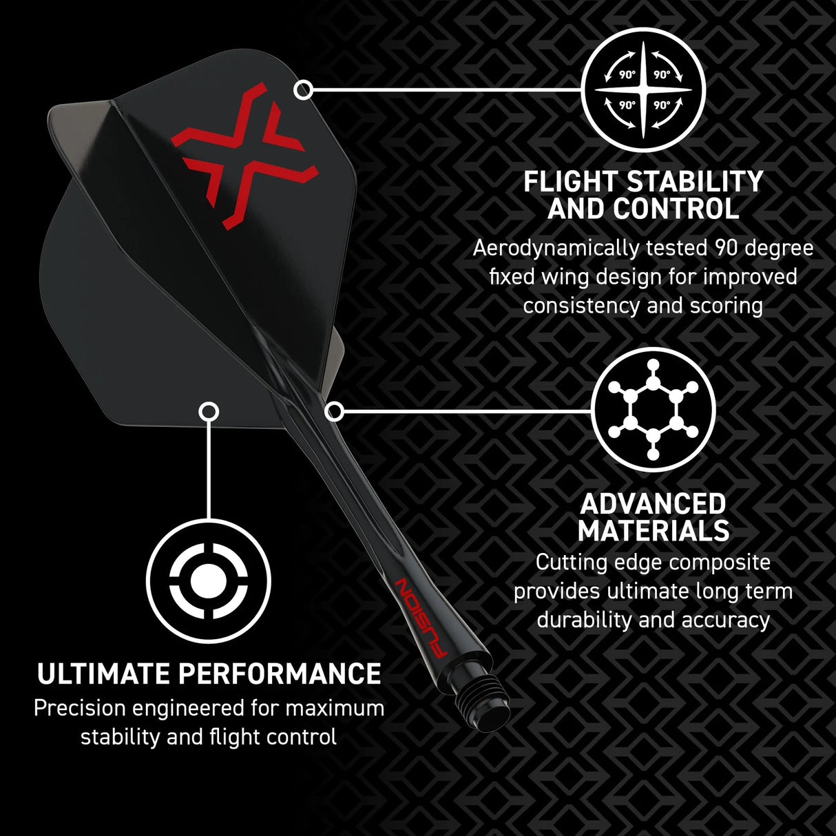 Winmau Fusion #2 Integrated Dart Flight & Shaft Blade X