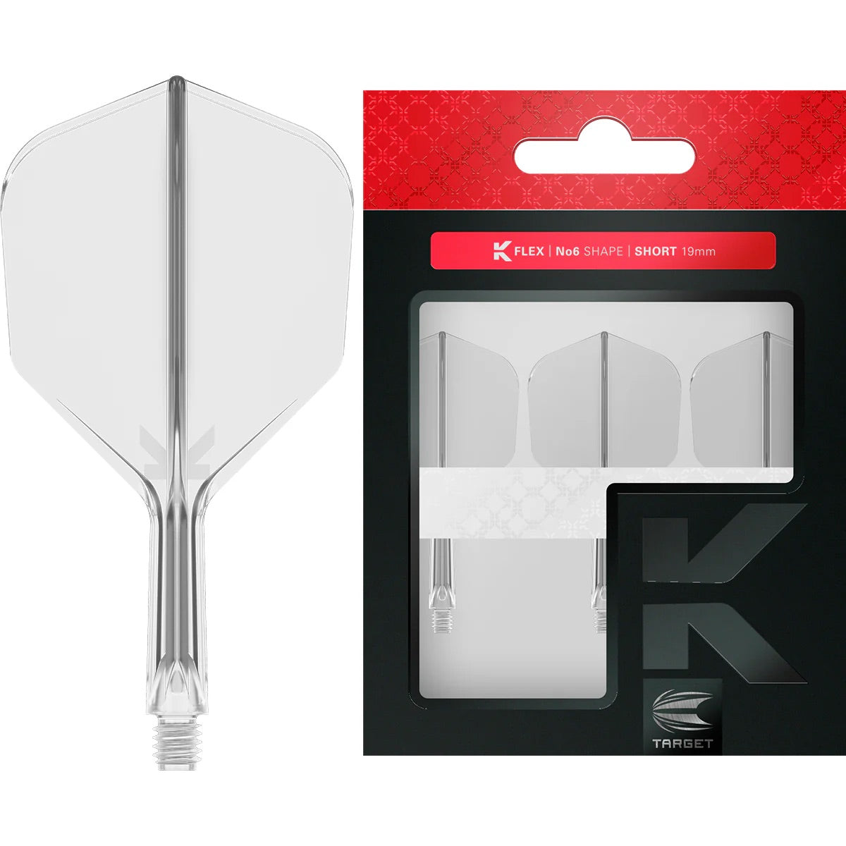Target K-FLEX Clear NO6 Short. Dart Flights and Shafts
