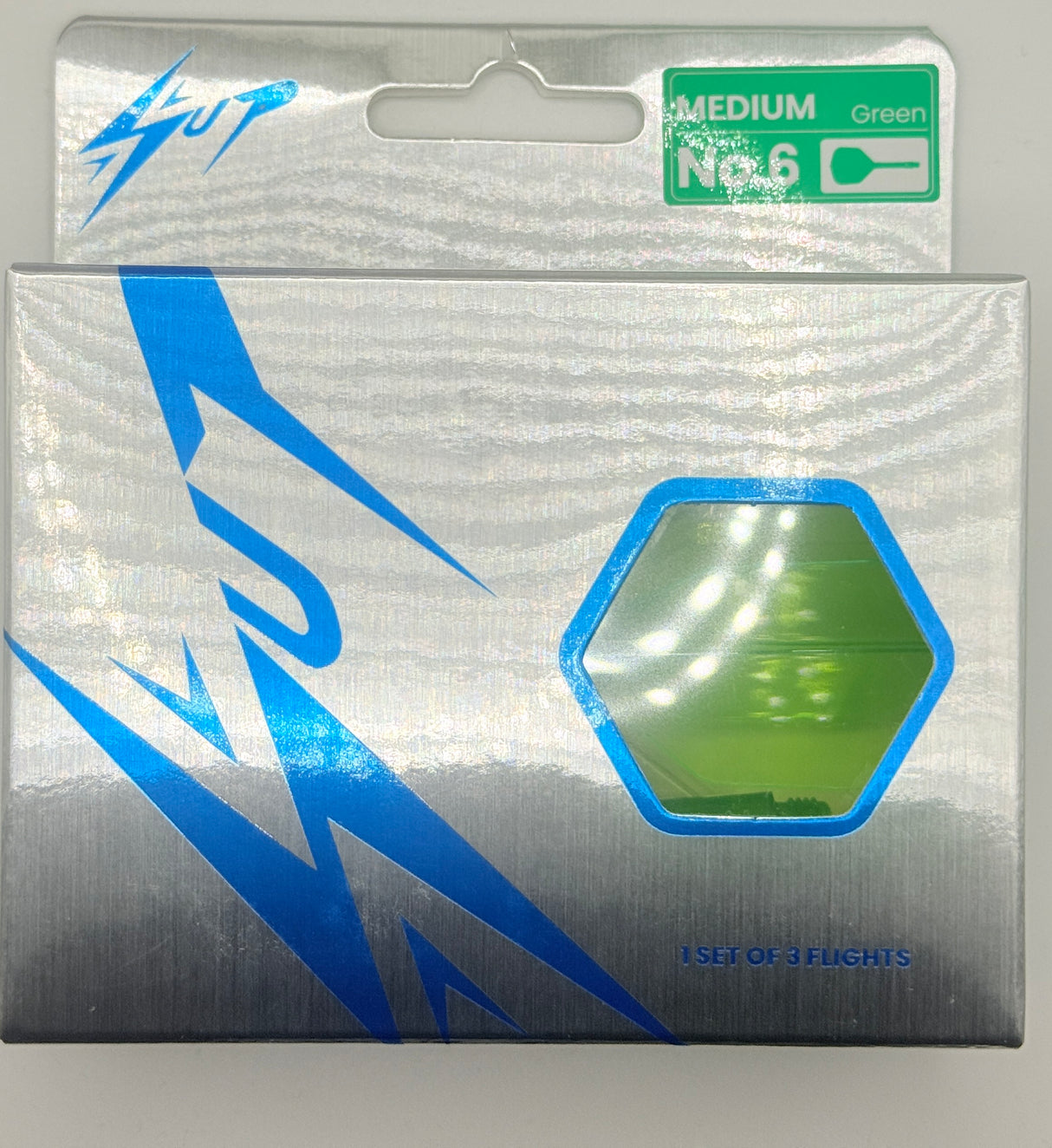 Caliburn Medium NO6 SUP integrated dart flights and stems. Green