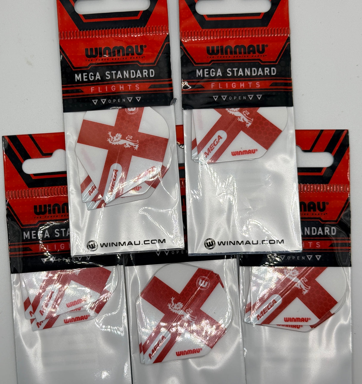 Winmau Mega Standard England Dart Flights (5 sets)