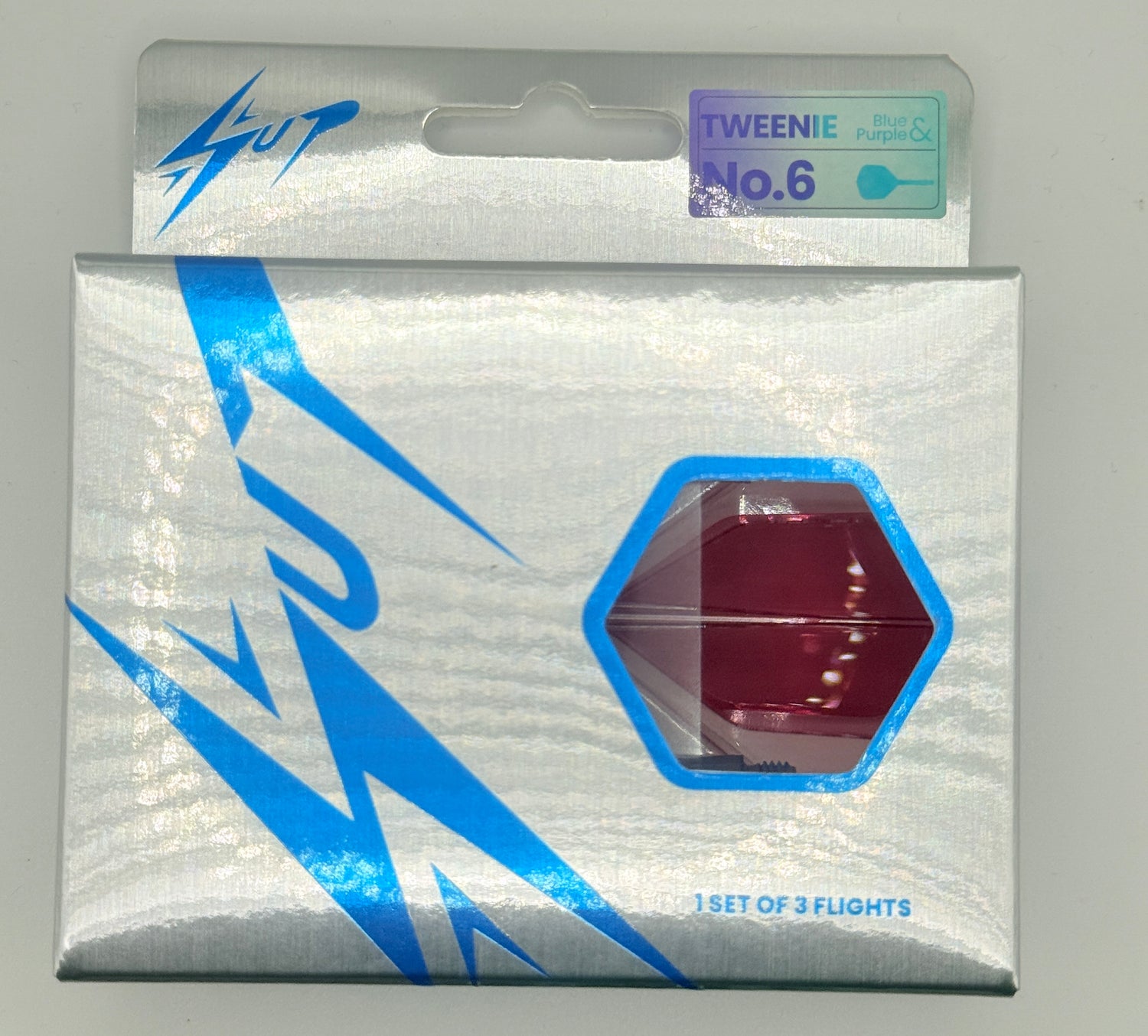 Caliburn Tweenie/Intermdiate NO6 SUP integrated dart flights and stems. Purple & Blue