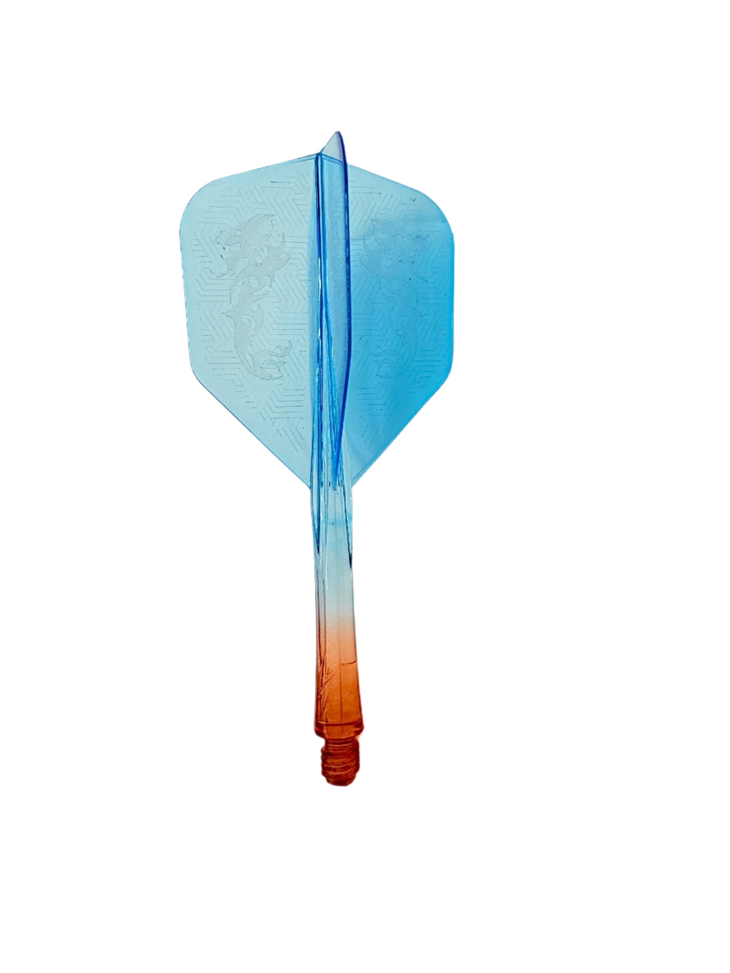 Caliburn Tweenie/Intermdiate NO6 SUP integrated dart flights and stems. Orange & Blue Dragon