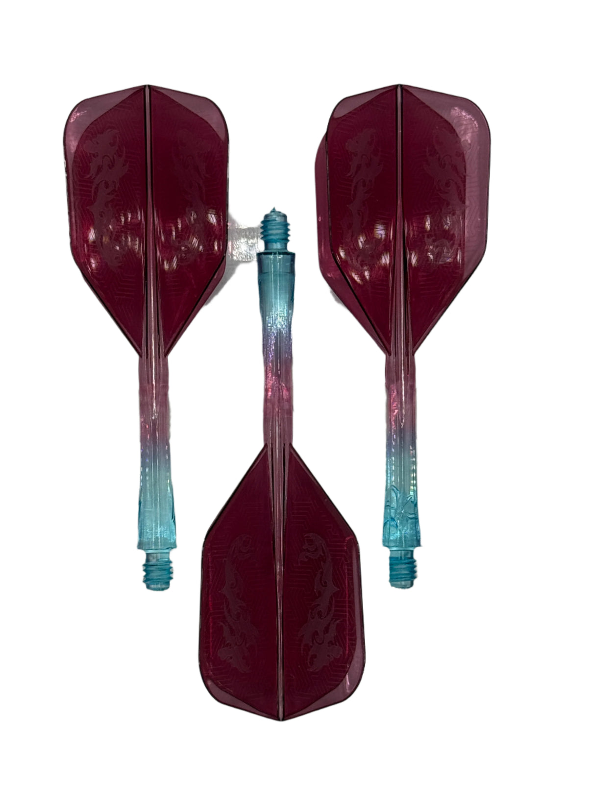 Caliburn Tweenie/Intermdiate NO6 SUP integrated dart flights and stems. Purple & Blue dragon