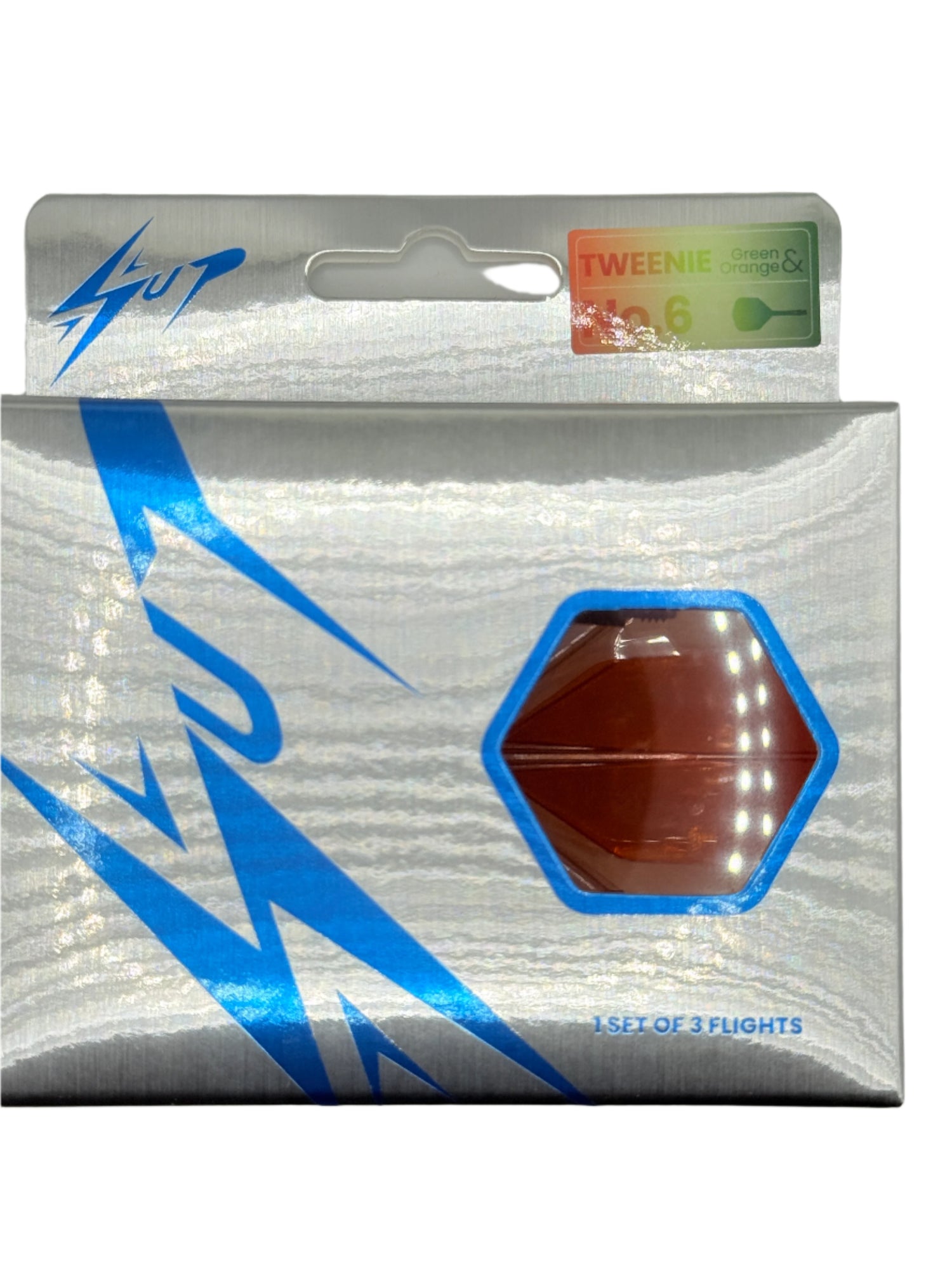 Caliburn Tweenie/Intermdiate NO6 SUP integrated dart flights and stems. Orange & Green Dragon