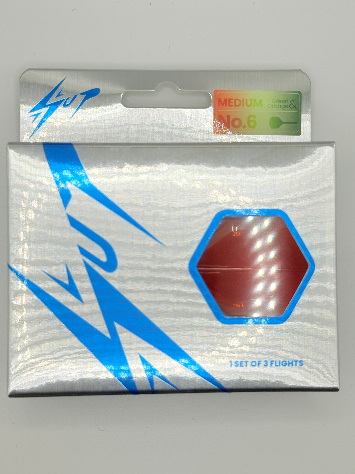 Caliburn Medium NO6 SUP integrated dart flights and stems Orange & Green Dragon