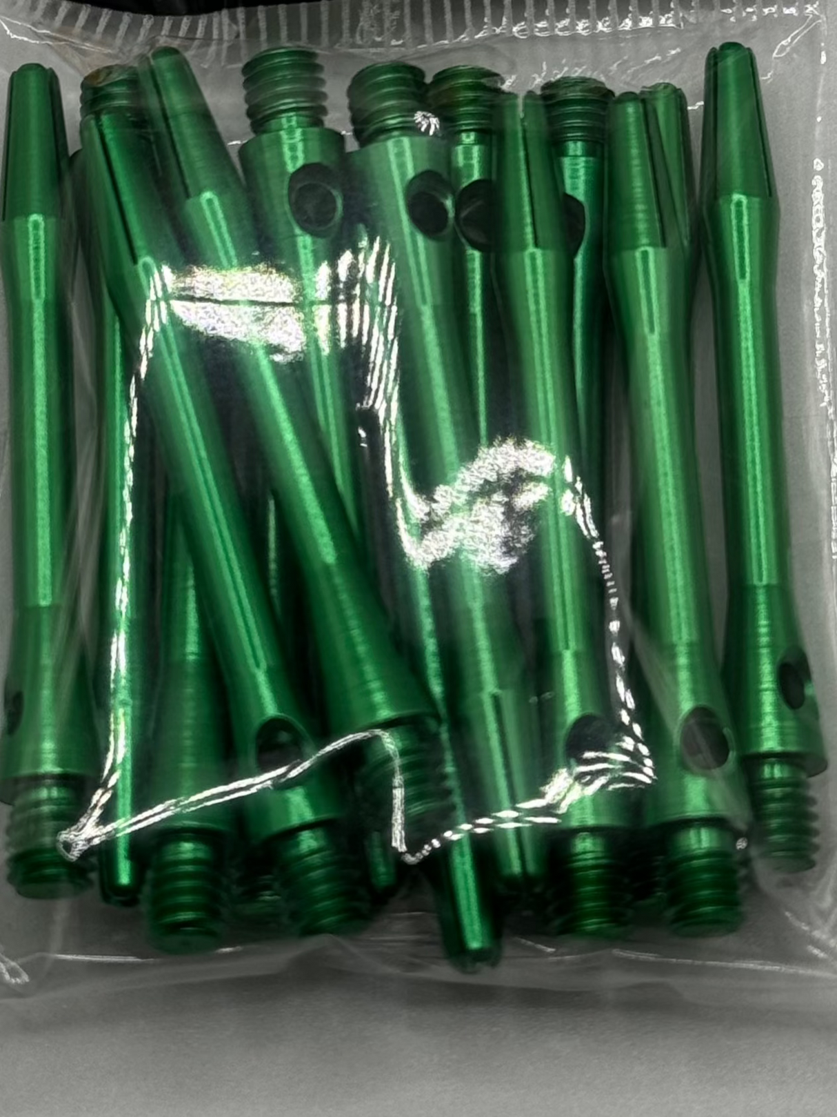 Green medium 41mm Aluminium dart stems/shafts 5 sets