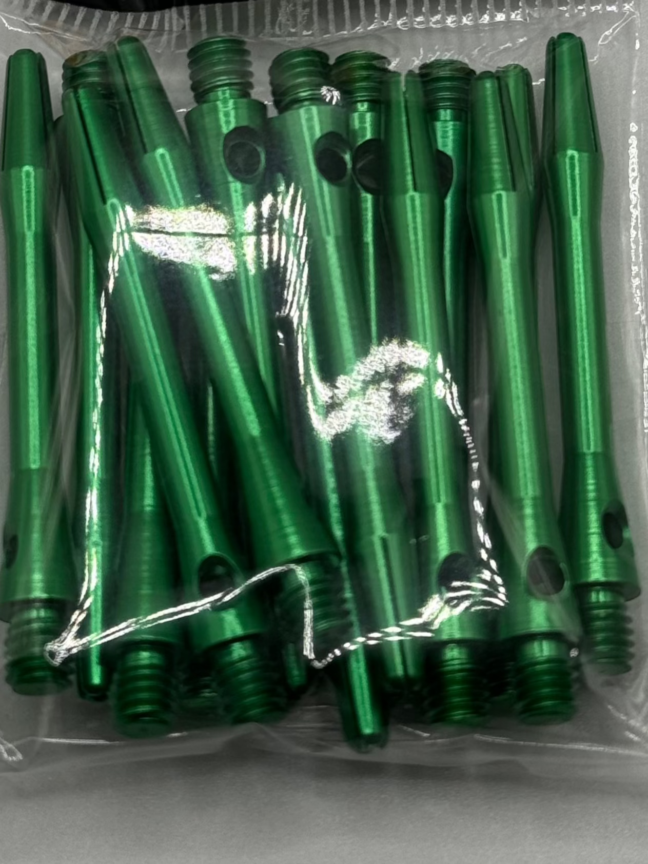 Green medium 41mm Aluminium dart stems/shafts 5 sets
