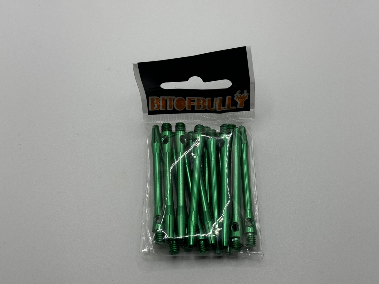 Green long 48mm Aluminium dart stems/shafts 5 sets