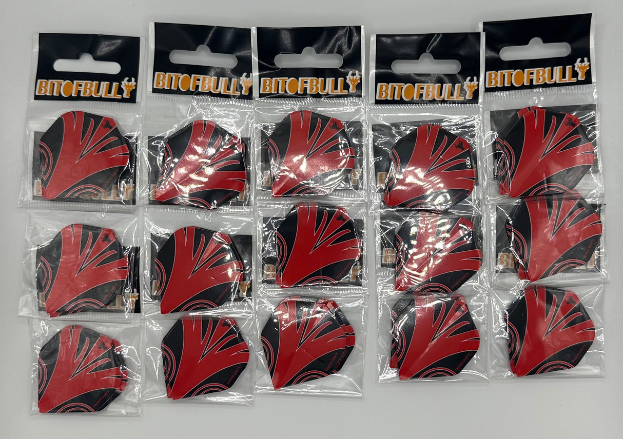 Taurus darts black and red standard shape dart flights