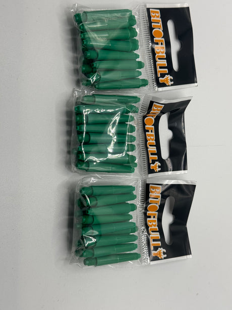 Green nylon deflectagrip extra short dart shafts/canes/stems
