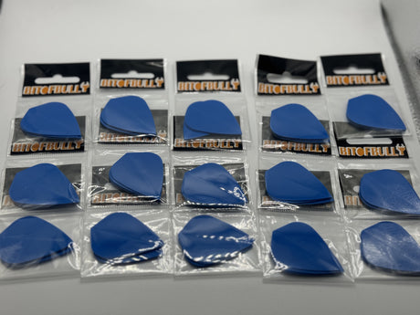 Blue poly plain 75 micron Kite shape dart flights