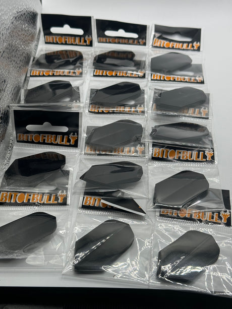 Black poly plain 75 micron slim shape dart flights