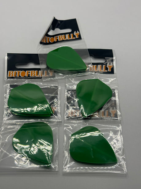 Green poly plain 75 micron Kite shape dart flights