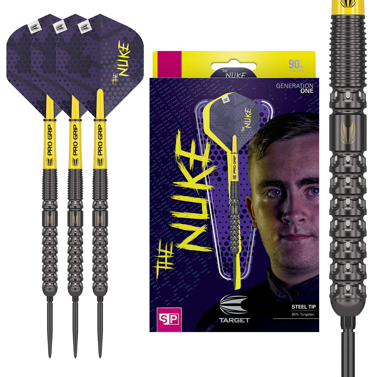 Target Luke Littler G1 24g steel tip dart set Swiss points