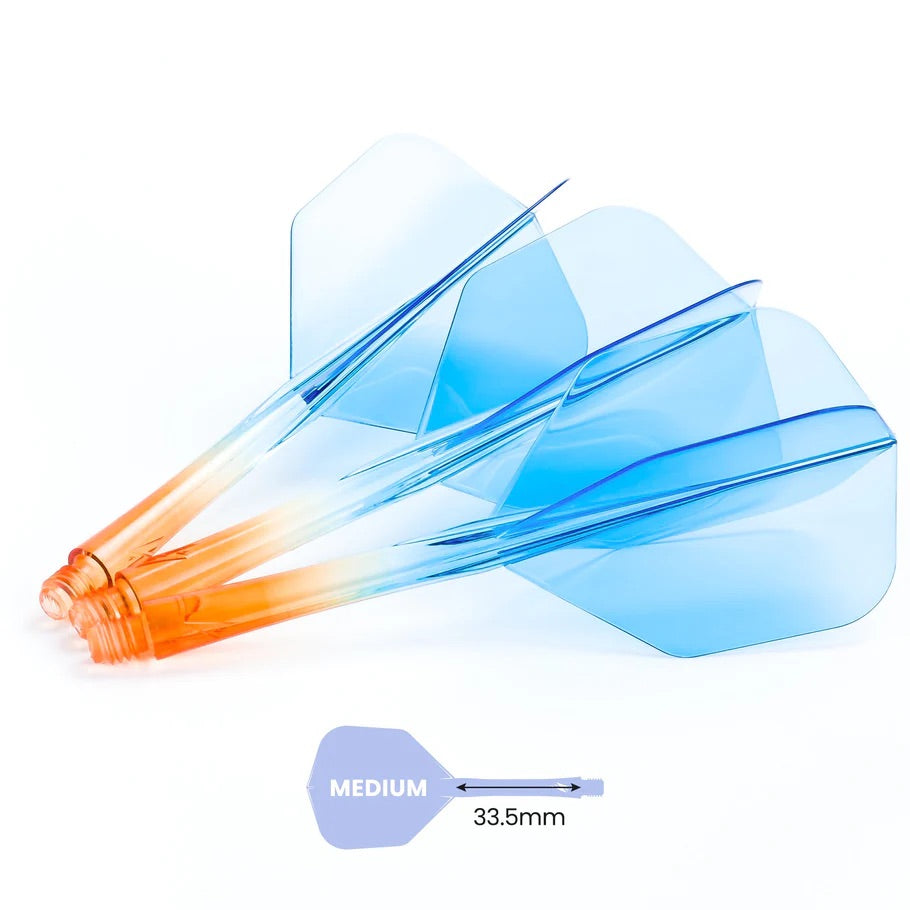 Caliburn Medium NO6 SUP integrated dart flights and stems Orange & Blue