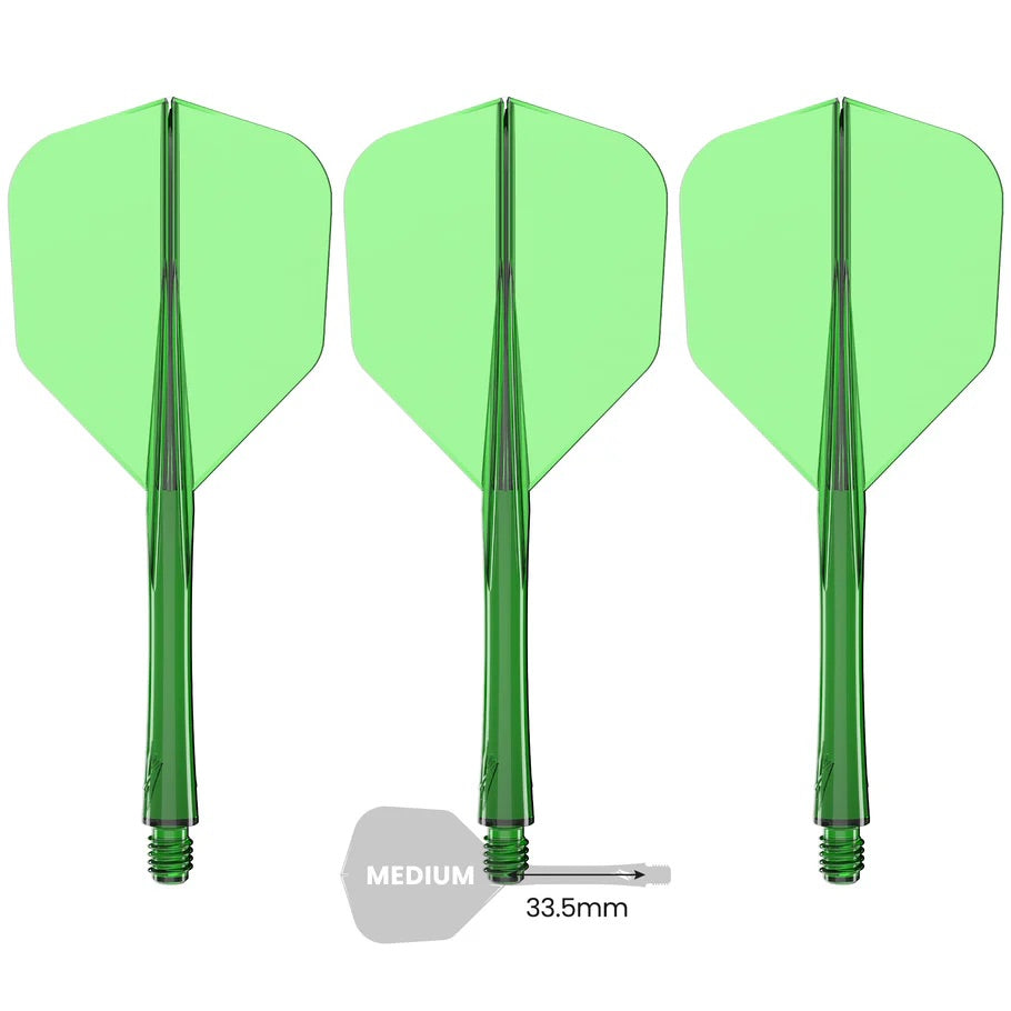 Caliburn Medium NO6 SUP integrated dart flights and stems. Green
