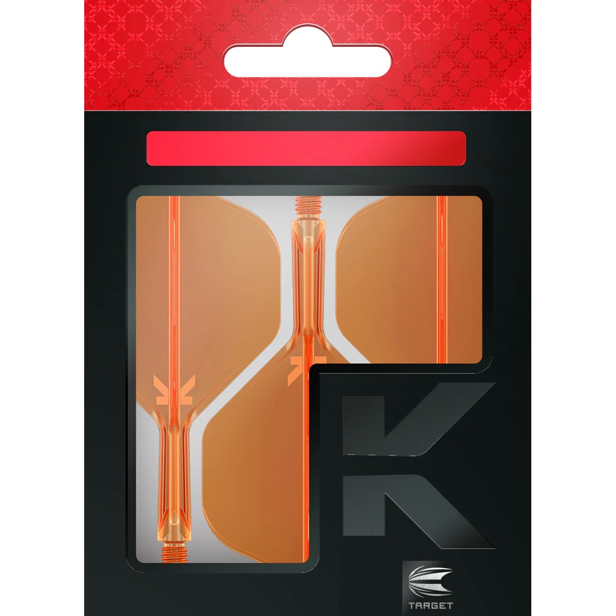Target K-FLEX Neon Orange NO2 Short. Dart Flights and Shafts