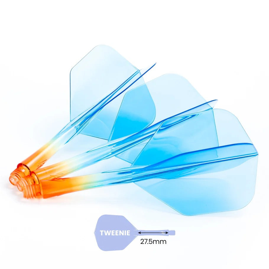 Caliburn Tweenie/Intermdiate NO6 SUP integrated dart flights and stems. Orange & Blue