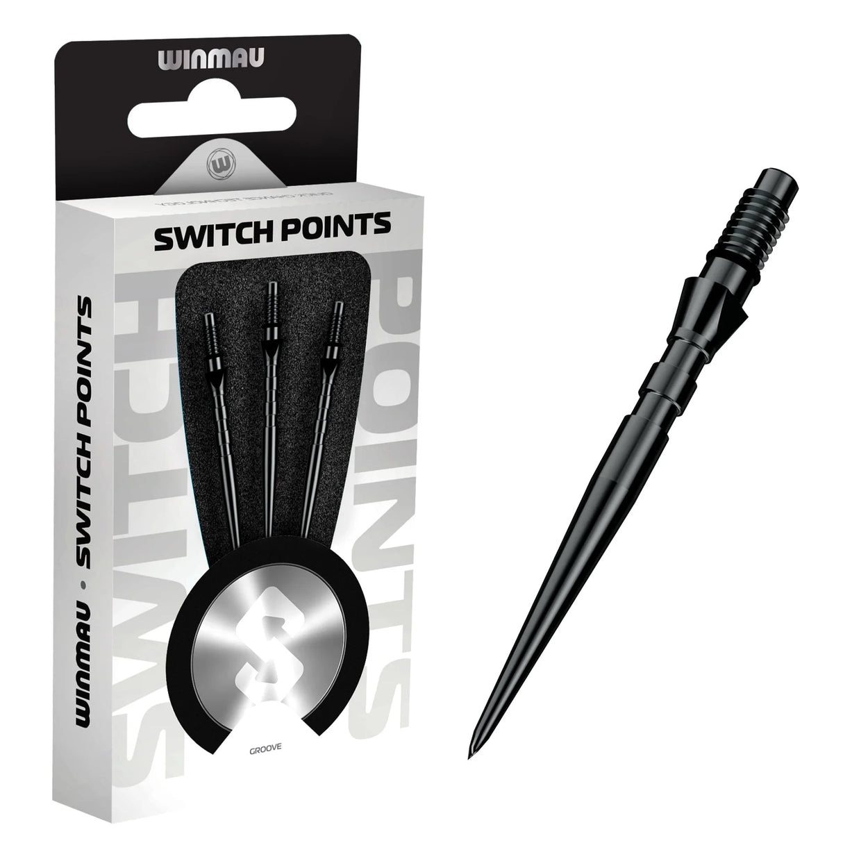 Winmau Switch Dart Points Grooved Black