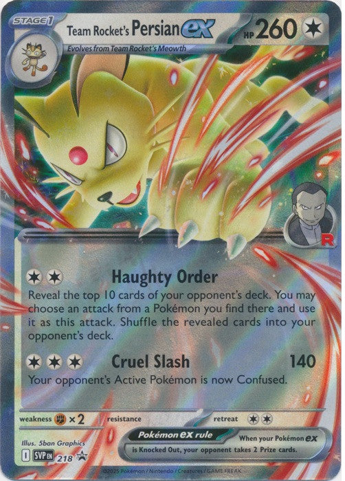Pokemon Black Star Promo- Team Rocket's Persian ex SVP 218