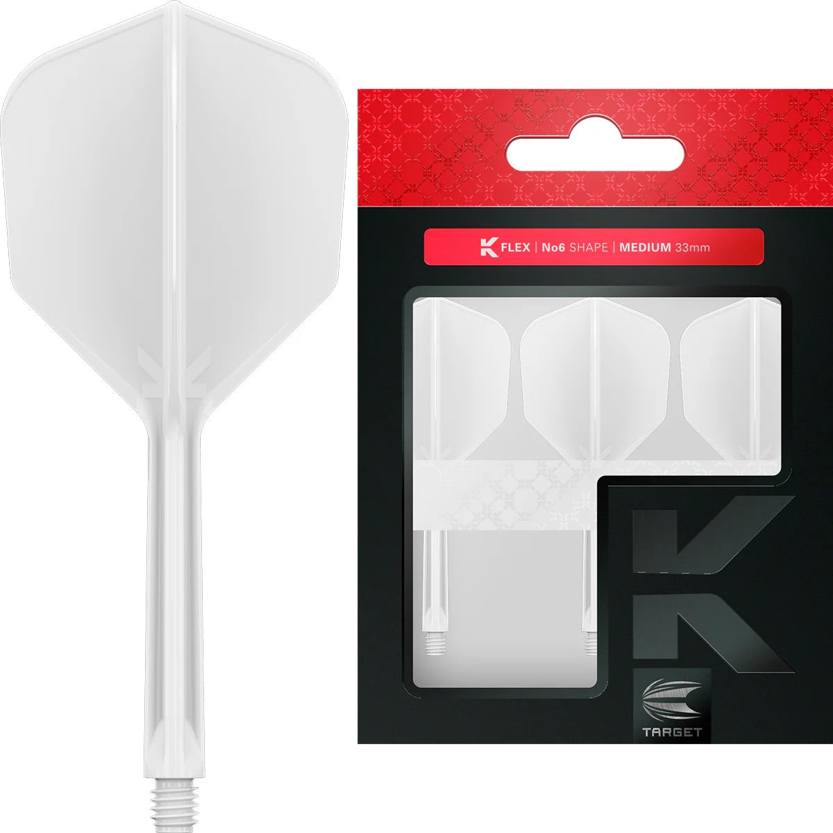 Target K-FLEX White NO6 Medium. Dart Flights and Shafts