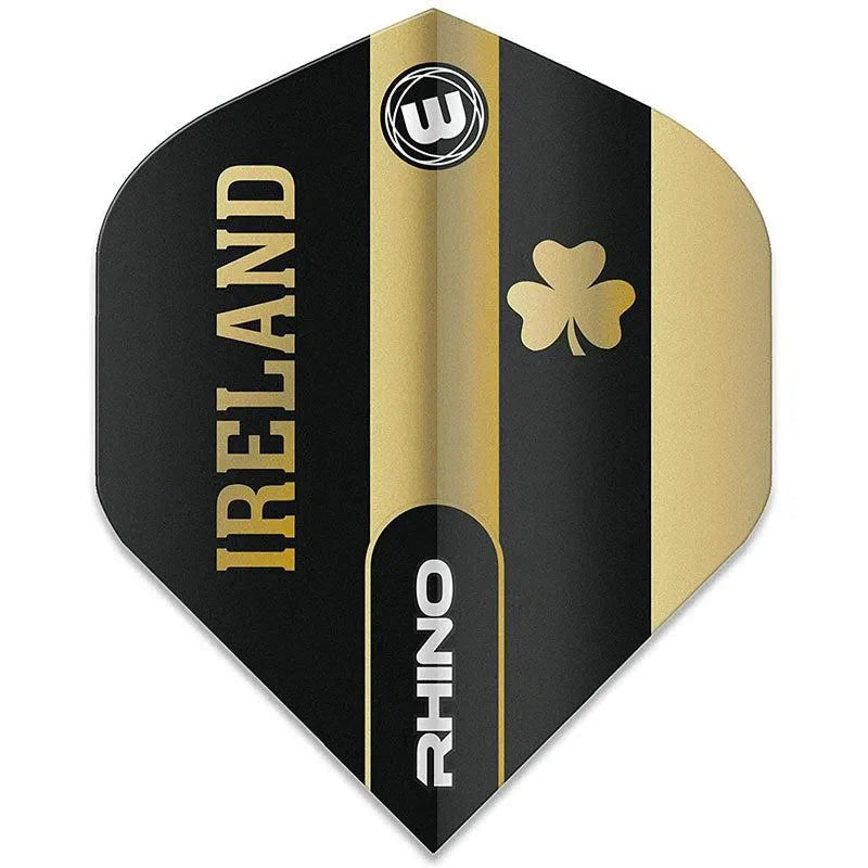 Winmau Rhino Extra Thick Standard "Ireland" Black & Gold Flights (5sets)