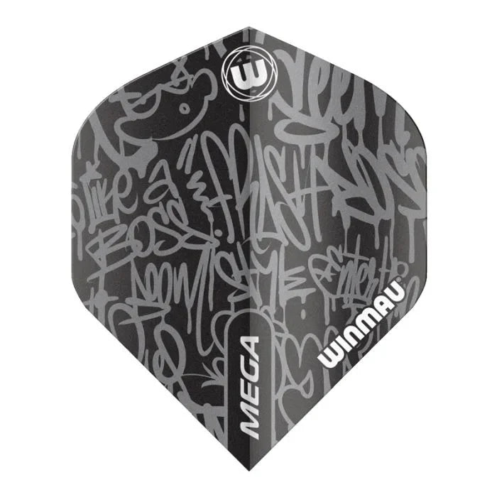 Winmau Mega Standard Black Dart Flights (5 sets)