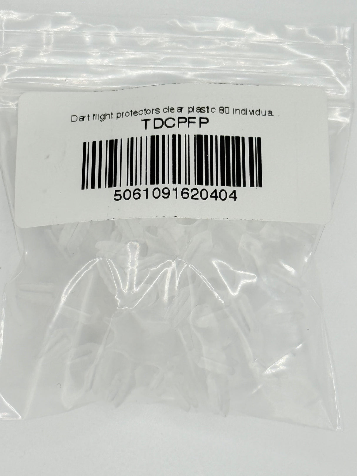 A clear plastic dart flight protector designed to fit around the base of a dart flight. 8 Per ring. 10 rings per pack