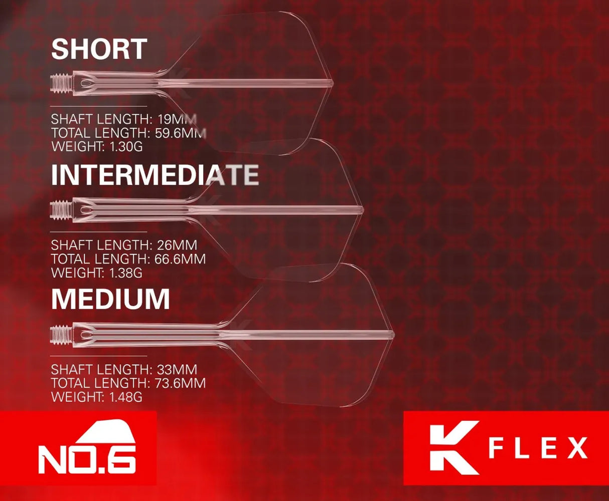 Target K-FLEX Clear NO6 Dart Flights and Shafts