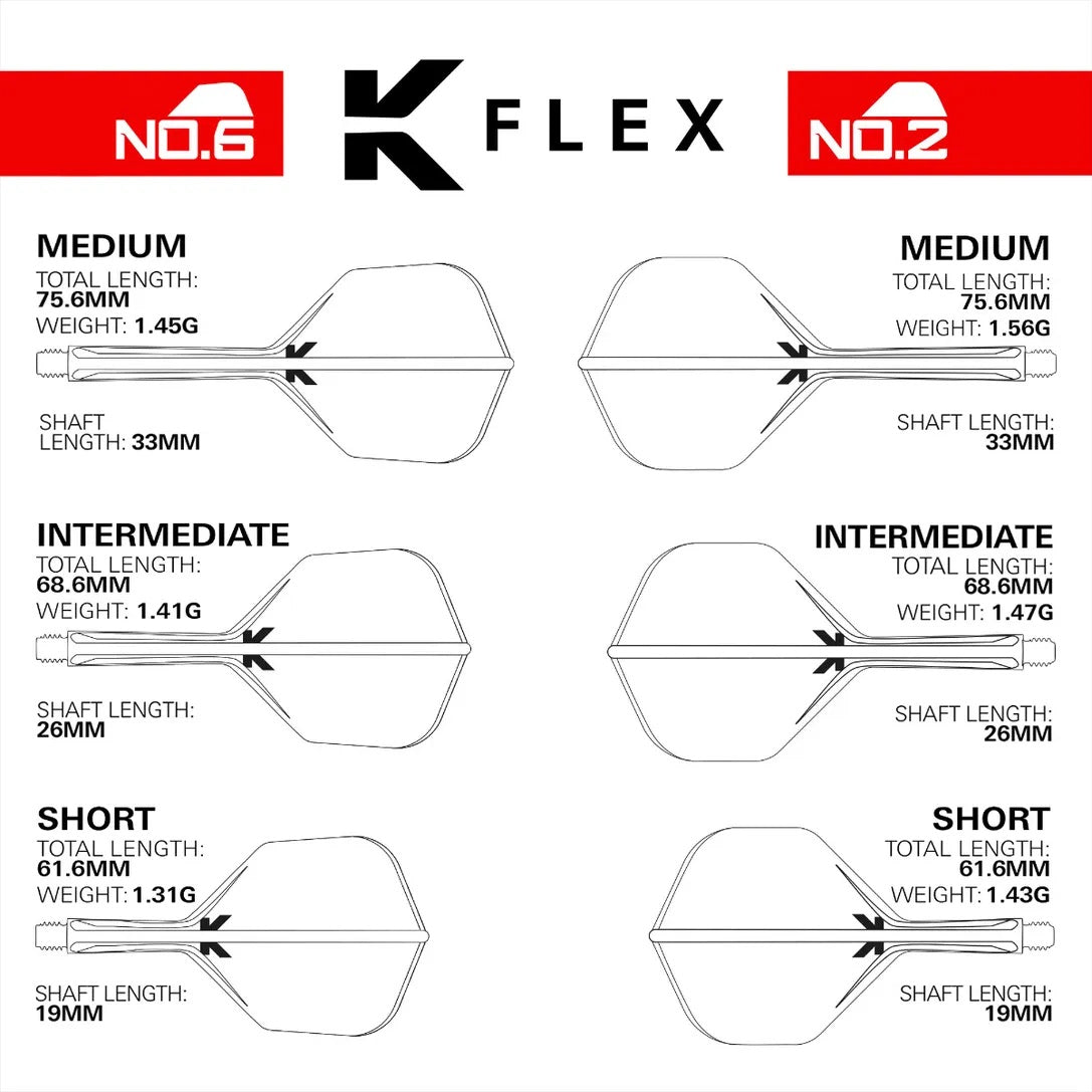Target K-FLEX Green NO6 Medium. Dart Flights and Shafts